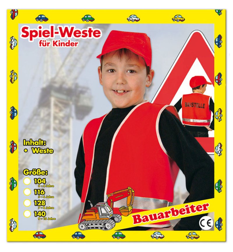 Spiel-Weste für Kinder Bauarbeiter Baustelle Rollenspiel