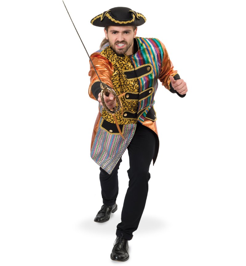 Longjacke Herren Kostümjacke Parade Patchwork Karneval Showmaster Zirkus Pirat für viele Gelegenheiten