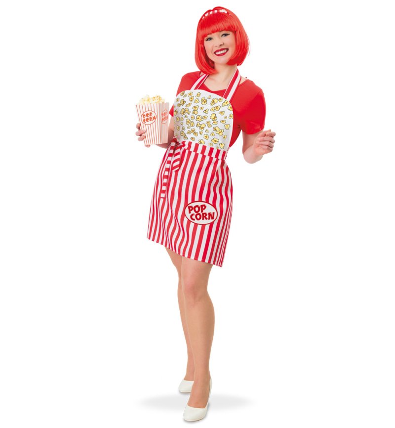 Partyschürze Popcorn Küchenschürze Einheitsgröße Mottoparty universal einsetzbar