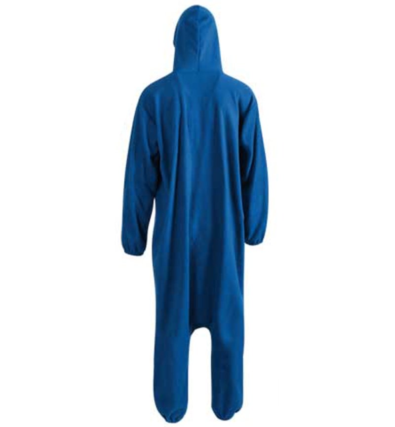 Erwachsenenkostüm Keksmonster Overall in blau mit Kapuze Onesie