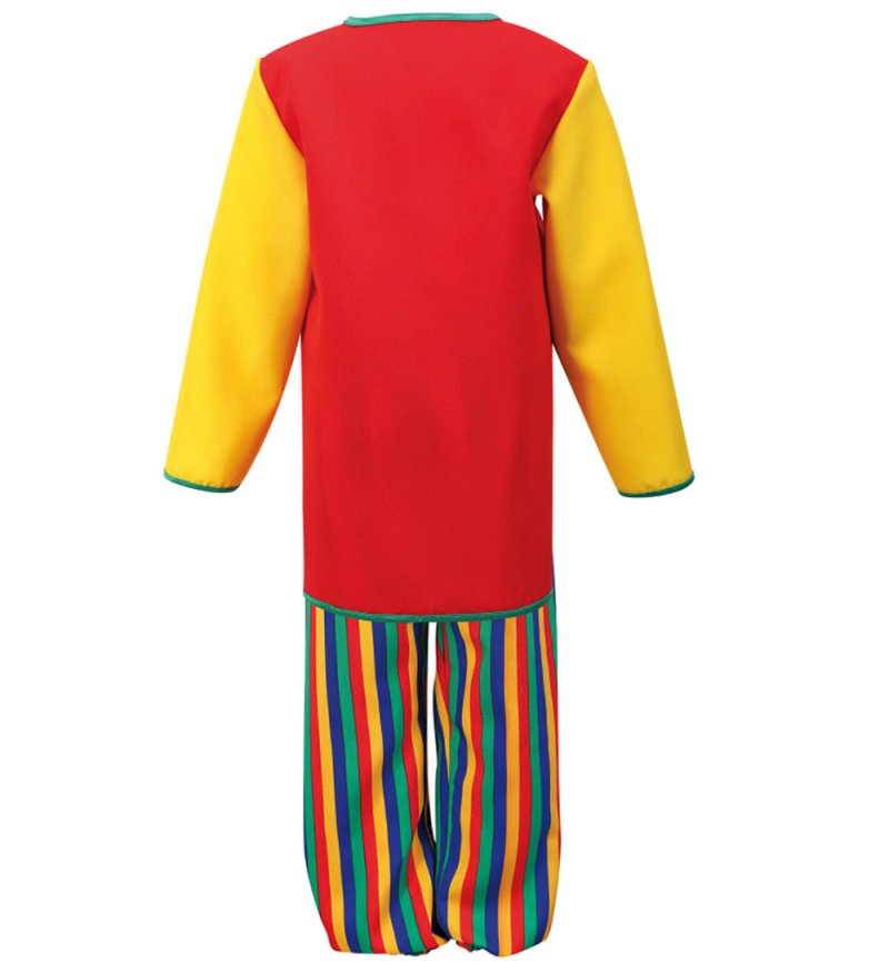 Buntes Kinder-Clownkostüm mit roter Rückseite
