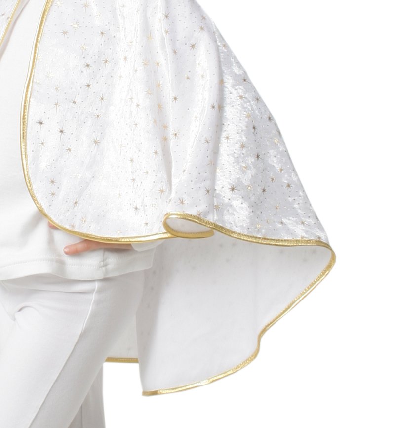 Kinderkostüm Cape Engel in weiß-Gold Größe 104/116