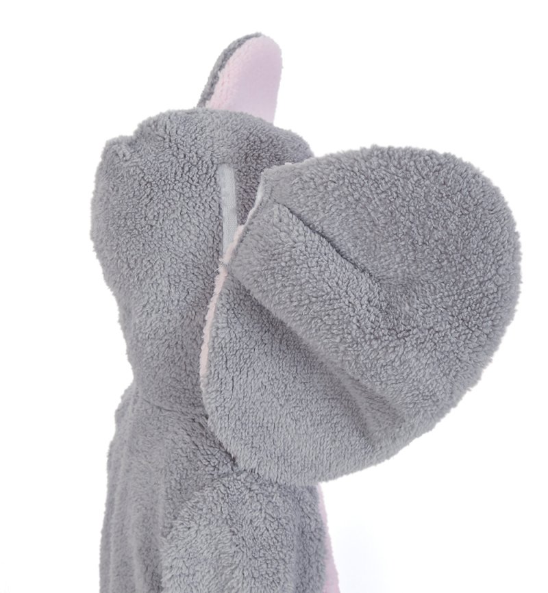Kinderkostüm Elefant Overall in grau mit Kapuze und Ohren Dickhäuter