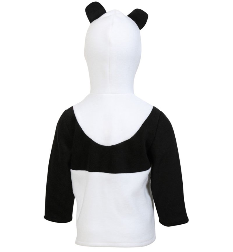 Kinder-Kostüm "Panda", Oberteil mit Kapuze und süßen Öhrchen in schwarz-weiß