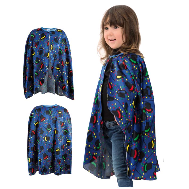 Zauberer Cape Kinder Umhang Fasching Verkleiden Magier Kinderkostüm Zauberlehrling Gr. 104/116