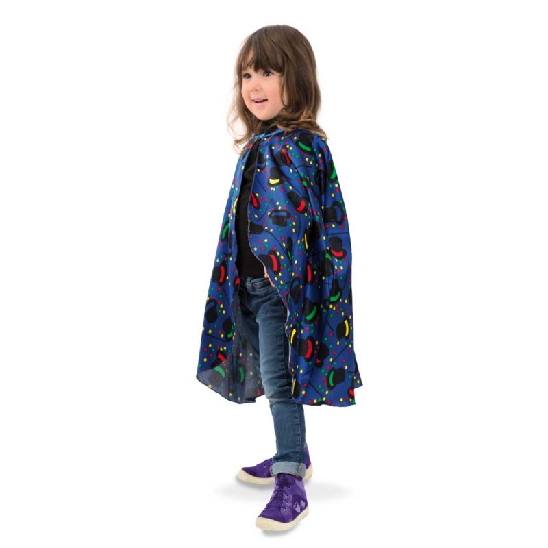 Zauberer Cape Kinder Umhang Fasching Verkleiden Magier Kinderkostüm Zauberlehrling Gr. 104/116
