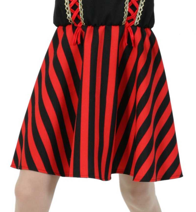 Kinderkostüm Piratin Kleid in schwarz-rot Freibeuterin