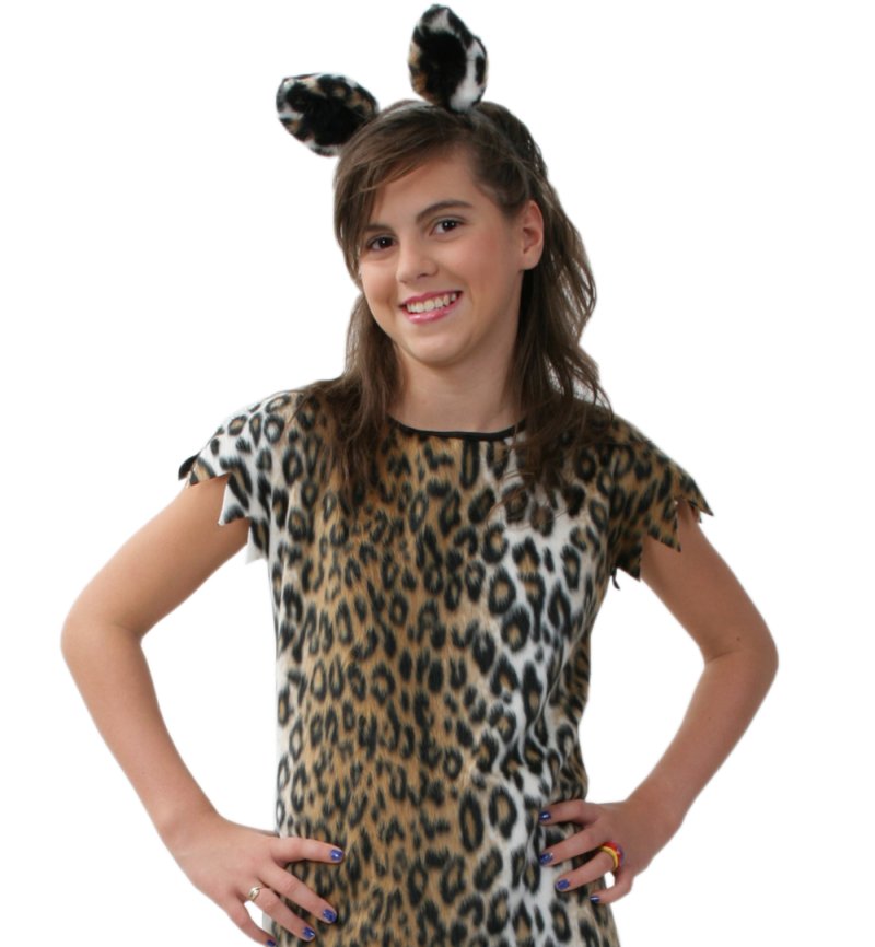 Kinderkostüm Kleid Leopard Raubtier Leomuster