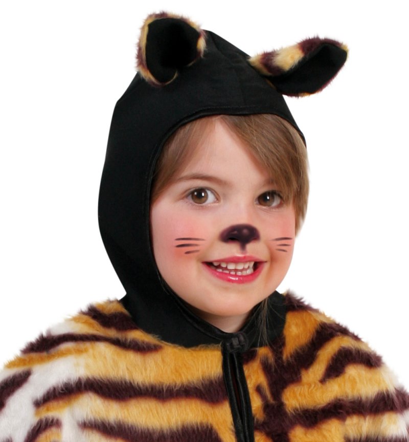 Kinderkostüm Cape Tiger mit Kaupze und Ohren Größe 104