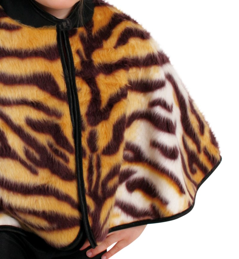 Kinderkostüm Cape Tiger mit Kaupze und Ohren Größe 104