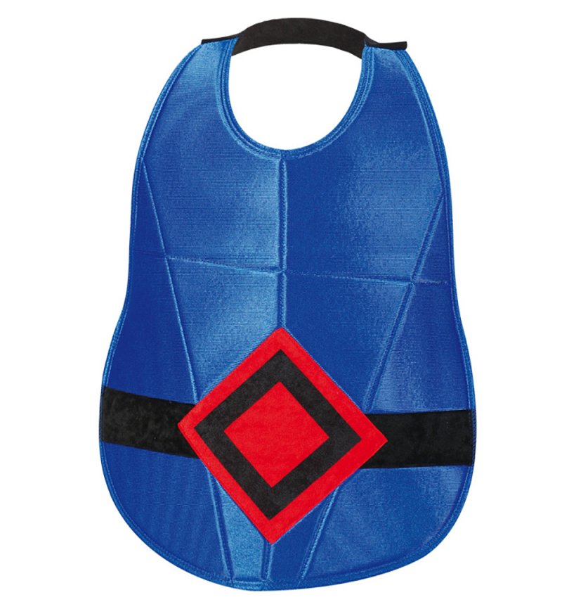 Kinderkostüm Super Hero Umhang Brustpanzer Maske Superheld Blau Rot Gr 104/116 - 128/140