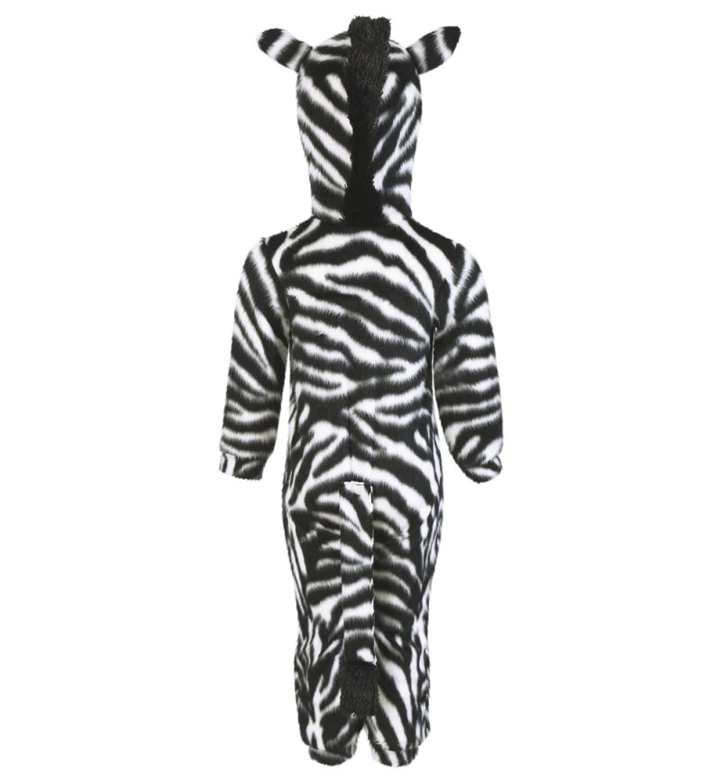 Zebra-Kostüm für Kinder mit Kapuze Overall Fasching Tier-Jumpsuit Karneval Kleinkinder-Karnevalskostüm Geburtstags-Geschenk