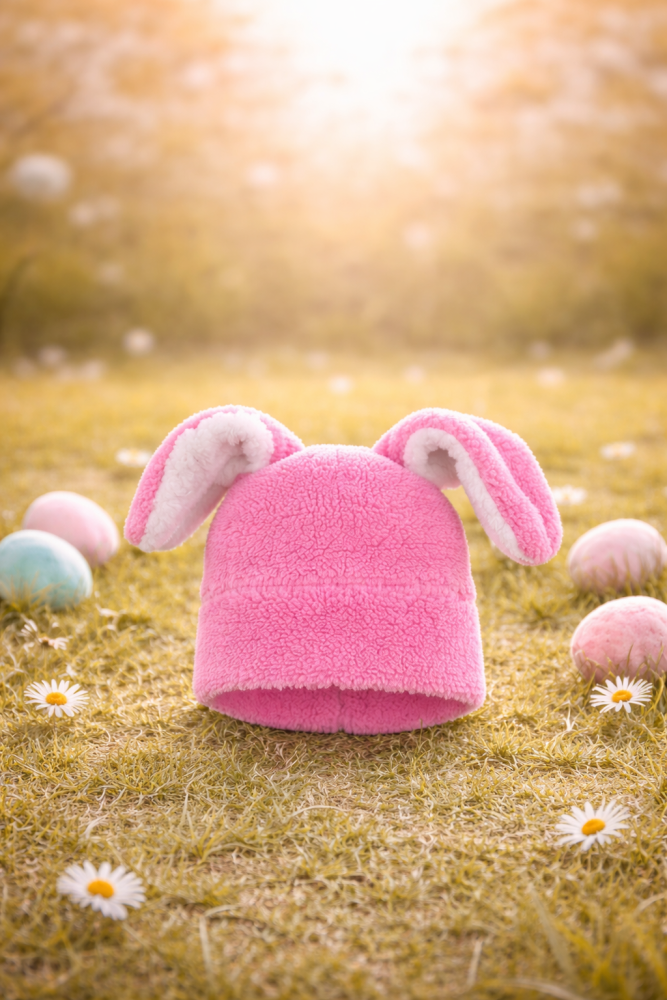 Kinderkostüm Hase Latzhose in rosa und Mütze mit Hasenohren Häschen