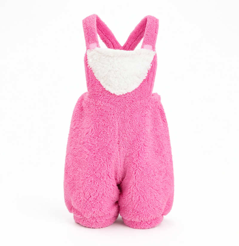 Kinderkostüm Hase Latzhose in rosa und Mütze mit Hasenohren Häschen
