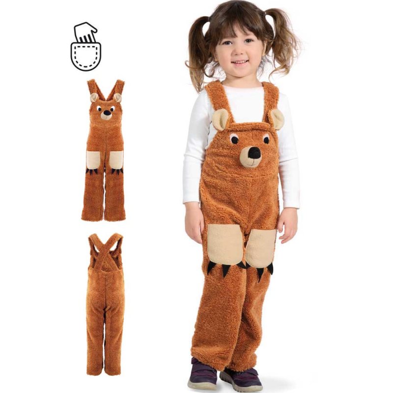 Tierkostüm Bär für Kinder Latzhose Waldtier Karneval Verkleidung Spielhose Kostüm Kinderkostüm Teddy