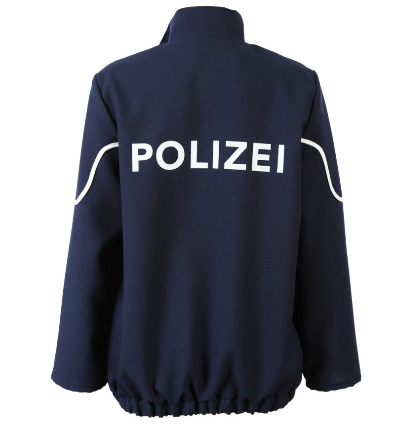 Faschingskostüm Polizeijacke für Kinder – Blau Ordnungshüter langarm Polizist Uniform mit Mütze und Kelle