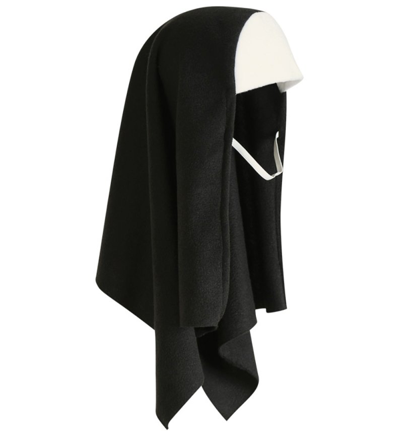 Damenkostüm Nonne – Authentisches Ordensschwester-Outfit in Schwarz-Weiß mit Kopfbedeckung und Kordel, Kloster-Look, für Verkleidungen aller Art