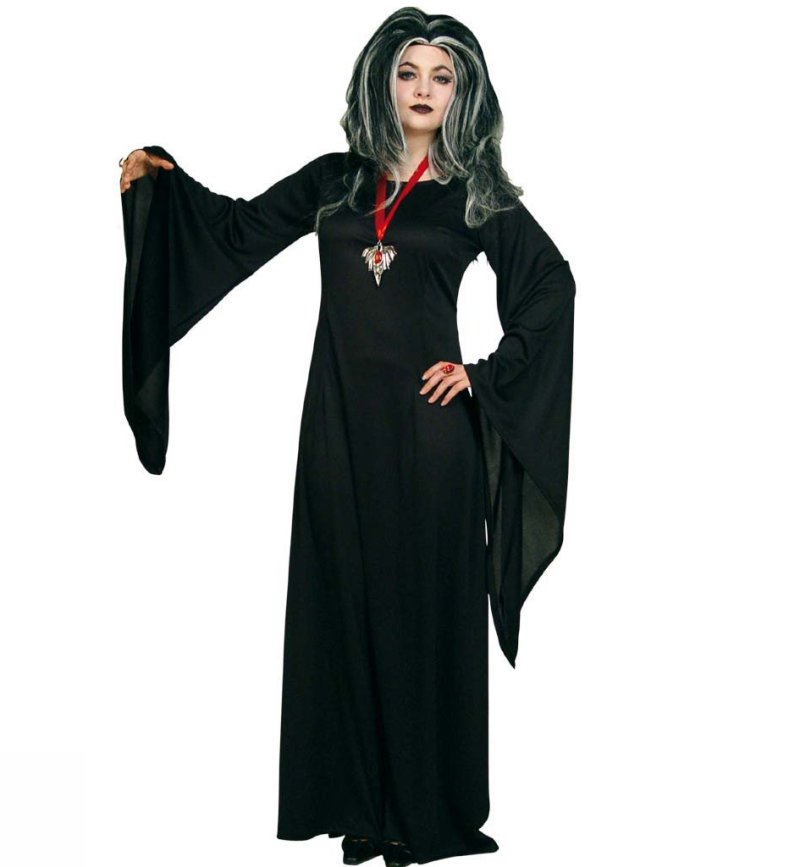 Damenkleid 1-tlg Hexe zauberhaft schwarz Karneval Halloween Mottoparty