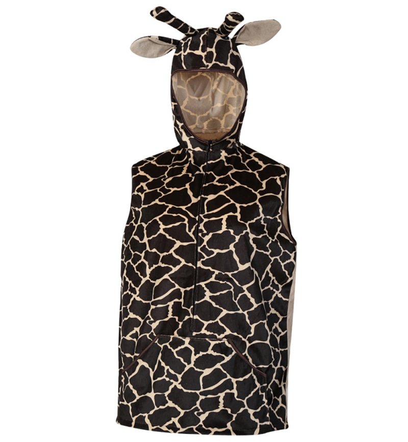 „Weste Giraffe“ Tierkostüm für Herren aus Plüsch mit Ohren Karneval