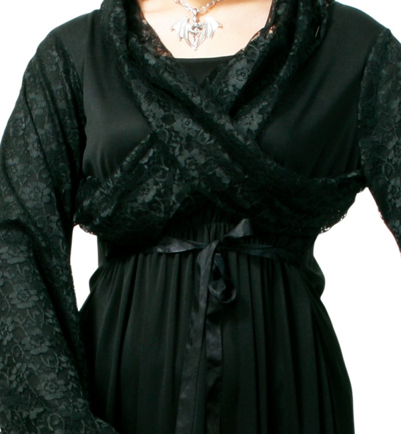 Damenkostüm "Midnight" Kleid inclusive Kapuze, Mitternachtshexe Halloween Karneval