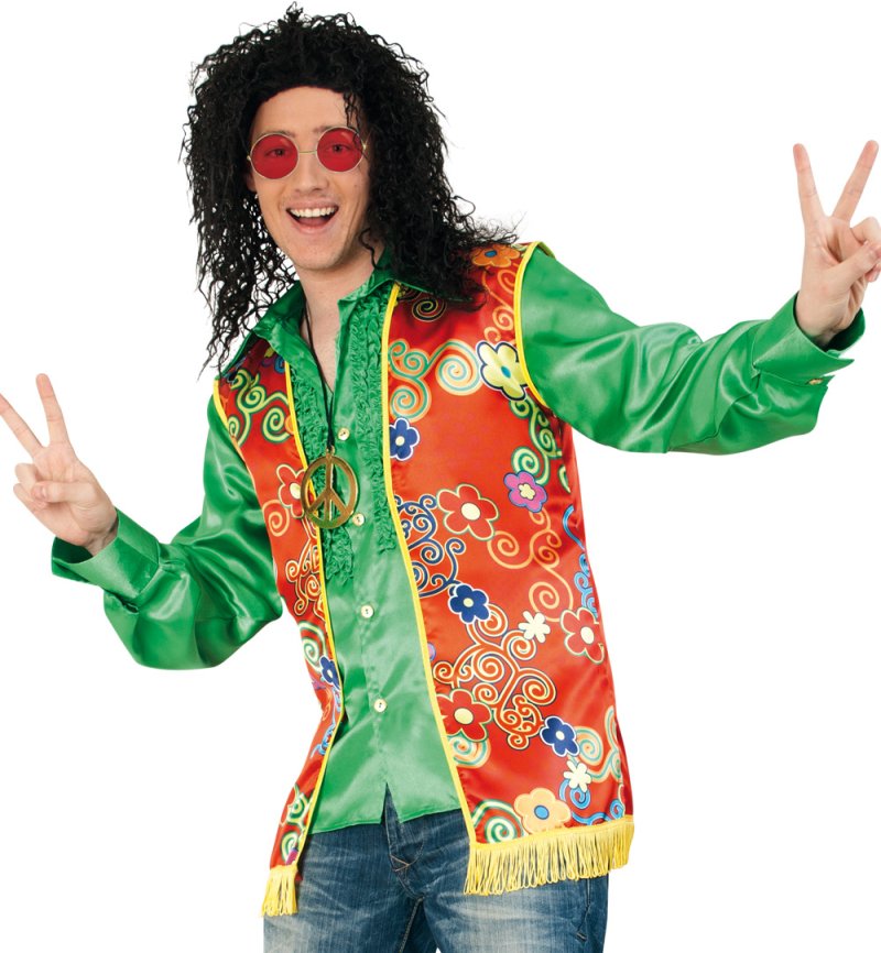 Herrenkostüm "Weste Evan" Hippie-Weste Flower Power 70er Jahre