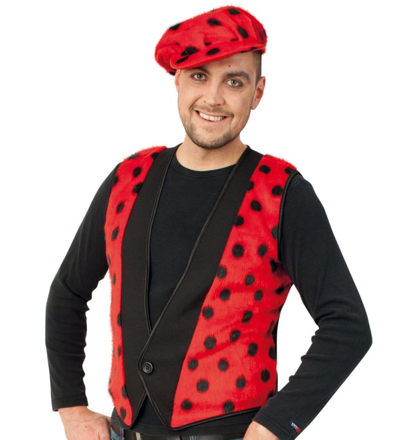 Herrenkostüm "Weste Coccinell", Marienkäferoptik, Mottoparty, Fasching, Kindergeburtstag, Karneval