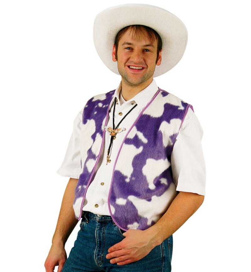 Cowboyweste "Kuh lila" Karneval, Fasching, Mottoparty