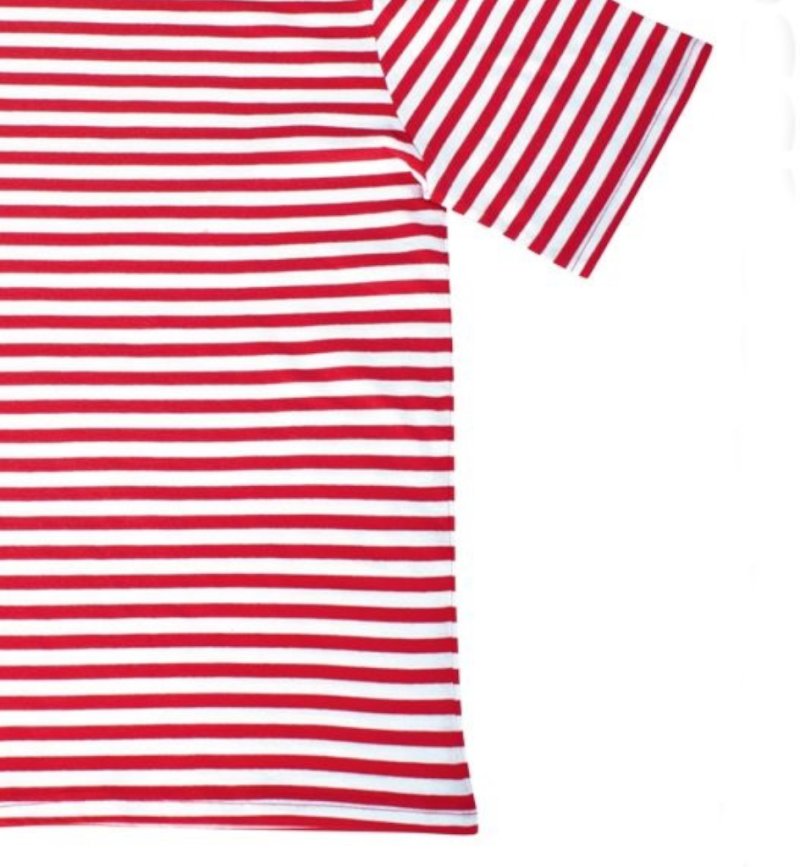 Kostüm - Set Matrose, 2-tlg. Ringel-Shirt kurzarm (Baumwolle) und Mütze, rot/weiß | Kapitän, Captain, Matrose, Seefahrer