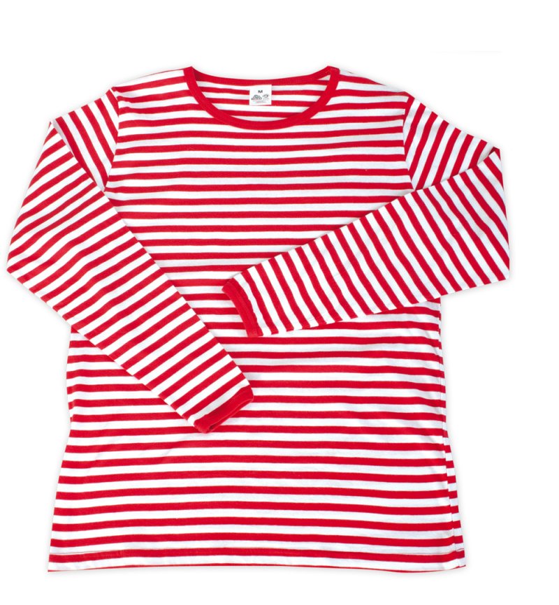 Herrenkostüm "Ringel-Shirt" rot/weiß, Langarm, Karneval, Fasching, Mottoparty