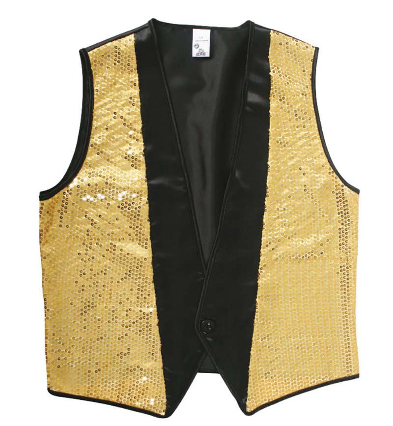 KOSTÜM - SET, für Herren, Pailletten - Set, 4 tlg. Weste, Hut, Brille & Schleife, perfekt ausgestattet für die nächste Karnevalsparty