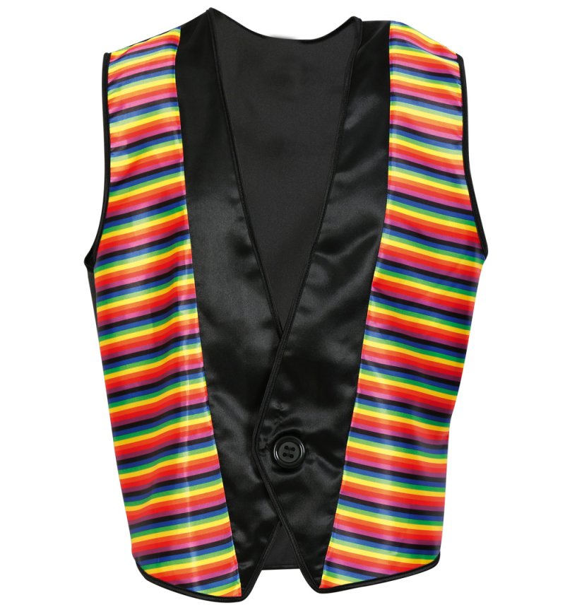 1-teilige Kostümweste Regenbogen Unisex für Erwachsene Rainbow CSD bunt Sakko