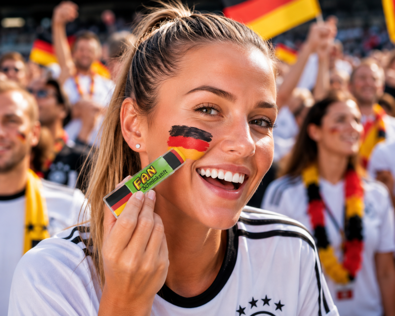 Deutschland Fan Schminkstift Schwarz Rot Gold – 3-in-1 Fan Schminke für EM, WM & Public Viewing | 3er, 5er oder 10er Pack