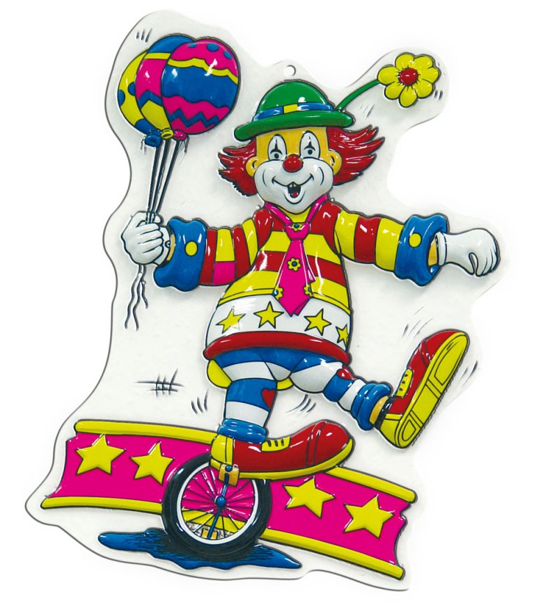Clown_Wandbild_Luftballons_Karneval