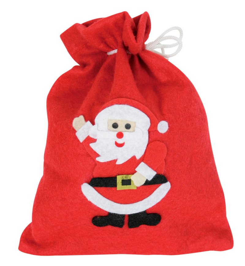Nikolaus-Beutel in rot aus Filzstoff, Weihnachtsdekoration für Nikolausgeschenke