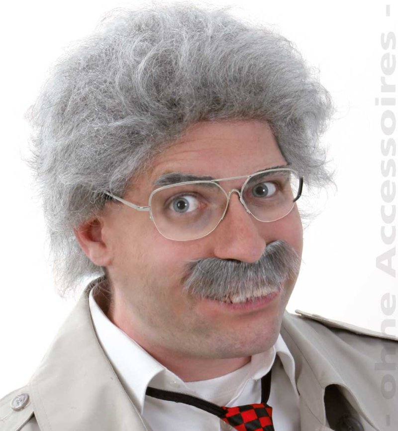 Perücke Horst mit Schnauzer, Promi-Perücke mit Schnauzer, Mottoparty, Fasching