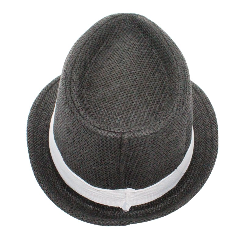 Trilby "Mafioso" schicker Party-Hut in grau mit weißem Hutband