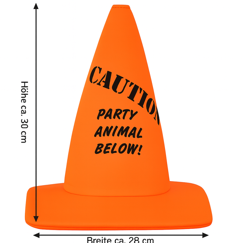 Pylone Partyhut "Caution – Party Animal Below!"