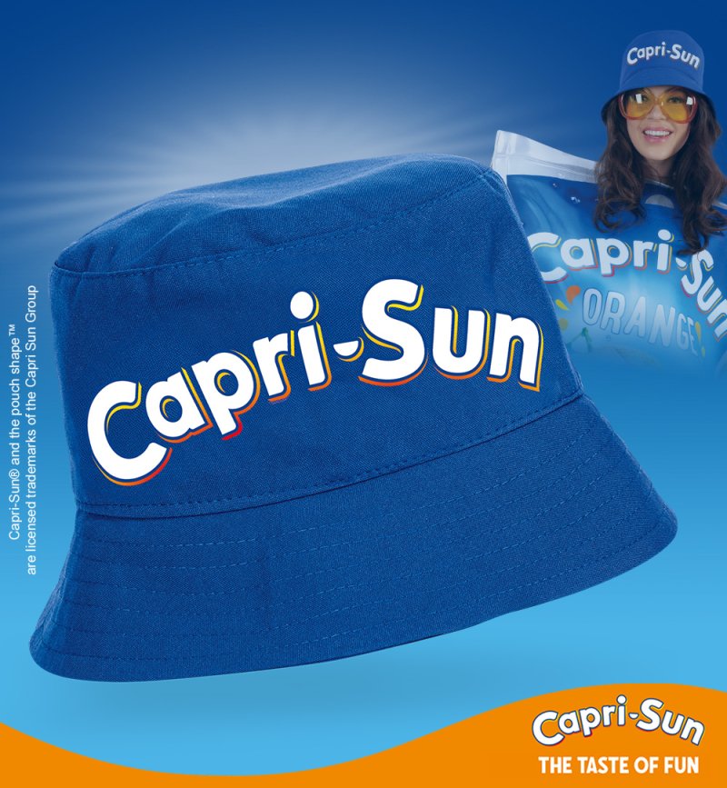 Capri-Sun Bucket Hat Blau – Original Lizenzprodukt | Fischerhut aus 100 % Polyester | Unisex Hut für Erwachsene