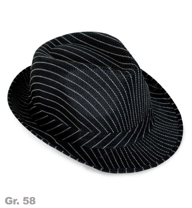 Hut Trilby Nadelstreifen, sortierte Farben, Gr. 58 cm, Mottoparty, Partyhut, Karneval, Trilby Hut, Fashion Hut, Discohut
