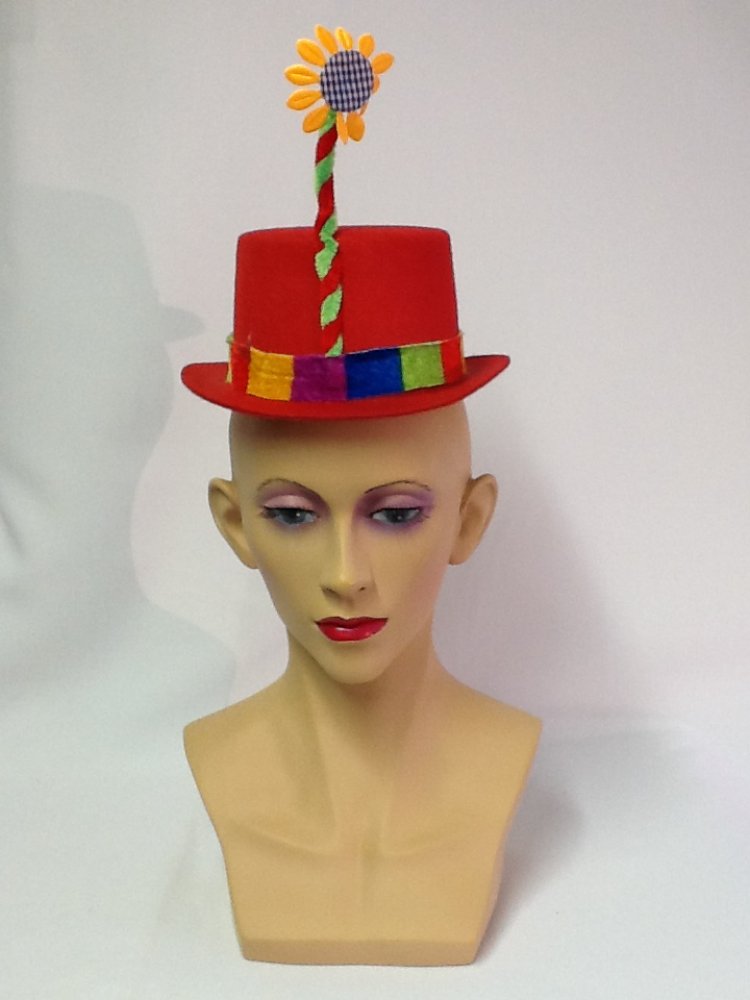 Hütchen mit Blume, sortierte Farben, Gr. 44 cm, Karneval, Mottoparty, Accessoire