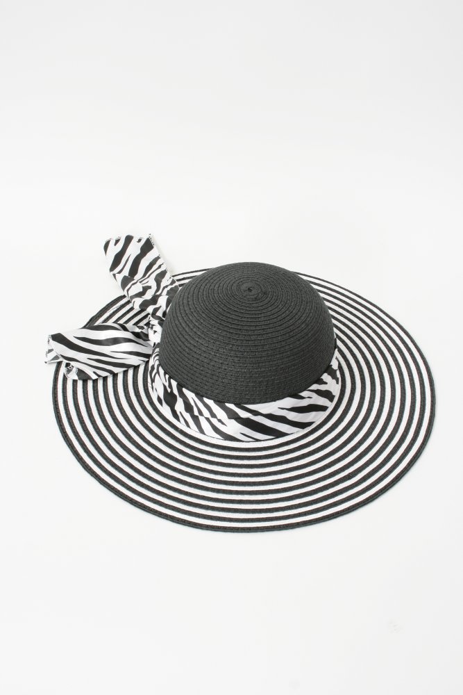 Hut Lady, Sommerhut, Zebra-Look mit Hutband, Sonnenschutz, Urlaub