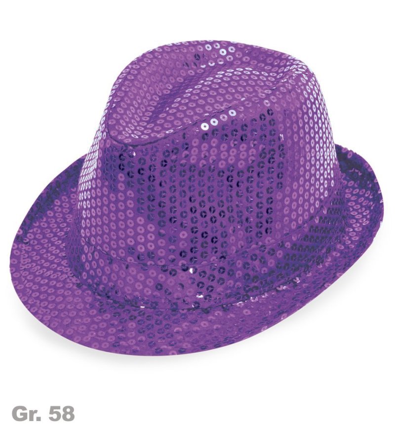 Paillettenhut, sortierte Farben, Gr. 58 cm, Mottoparty, Partyhut, Karneval
