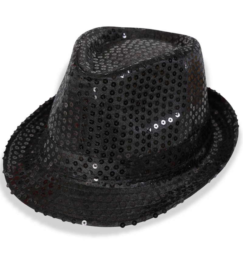 KOSTÜM - SET, für Herren, Pailletten - Set, 4 tlg. Weste, Hut, Brille & Schleife, perfekt ausgestattet für die nächste Karnevalsparty