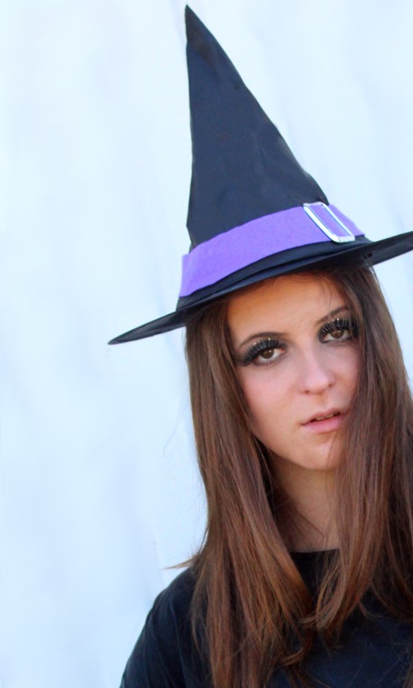 Hexenhut mit Hutband und Schnalle, in 4 Farben erhältlich, Hexe, Geisterstunde, Halloween
