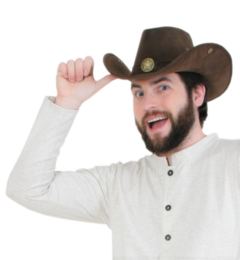 Cowboyhut in braun Wildlederoptik Gr. ca. 58 cm Sheriff Western Saloon Karneval Wilder Westen