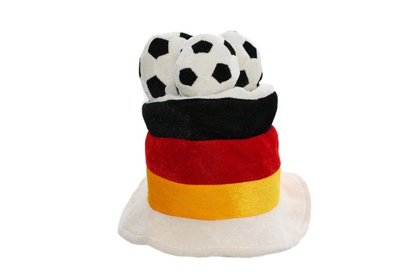 Fußballhut "FAN" Deutschland, Fahne, Fußball, Plüschhut