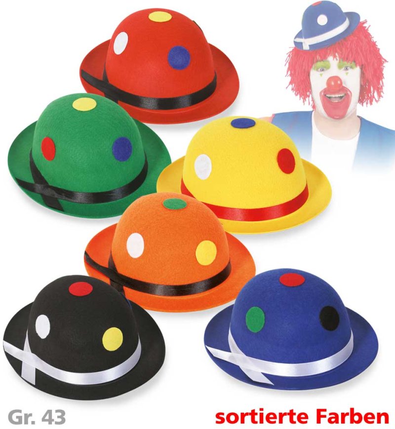 Mini-Melone, sortierte Farben, mit Punkten, Gr. 43 cm, Karneval, Mottoparty, Accessoire