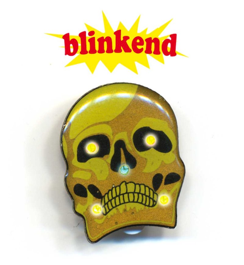 Blinkie Anstecknadel, Totenkopf, Halloween