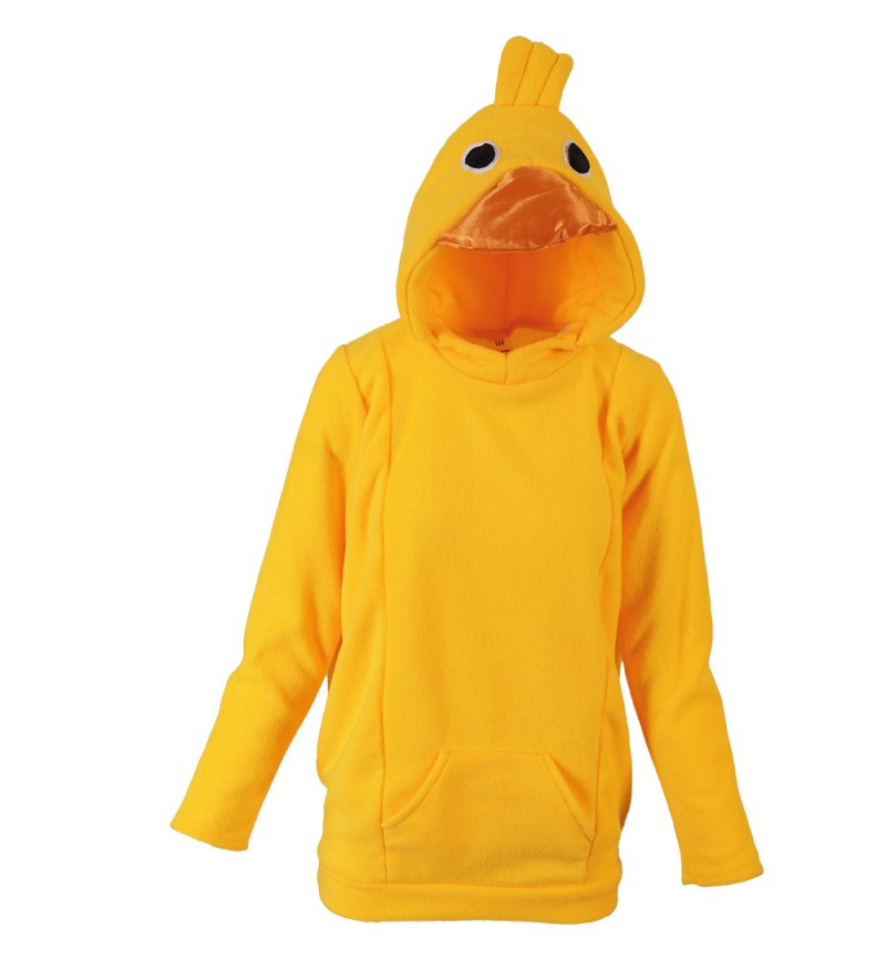 Enten Kostüm für Kinder Hoodie Kapuzenpullover Tierkapuze Schnabel Augen Kopfgefieder und Entenschwanz