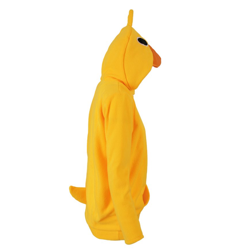Enten Kostüm für Kinder Hoodie Kapuzenpullover Tierkapuze Schnabel Augen Kopfgefieder und Entenschwanz